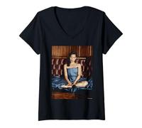 Womens Kill Bill Actor Lucy Liu Charlie's Angels by Michael Grecco V-Neck T-Shirt