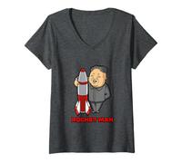 Women's Kim Jong-un Rocket Man T-Shirt V-Neck T-Shirt