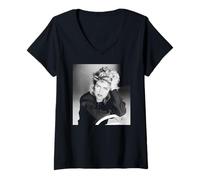 Women's Kim Wilde Pop Star Teases & Dares Era Photo 1984 V-Neck T-Shirt