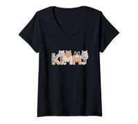 Womens Kimmy Cat Trees - Personalized Cute Name Word Art V-Neck T-Shirt