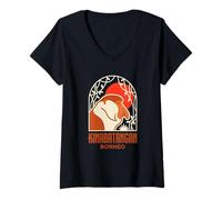 Women's Kinabatangan Borneo Proboscis Monkey Sunset V-Neck T-Shirt