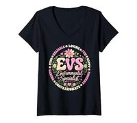 Women's Kind Reliable Loving Fun Happy Caring Compassionate Awesome V-Neck T-Shirt