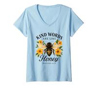 Womens Kind Words are Like Honey Sweet to The Soul Christians V-Neck T-Shirt