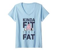Women's Kinda Fit Sorta Fat Funny Panda Heavyweights Gym V-Neck T-Shirt