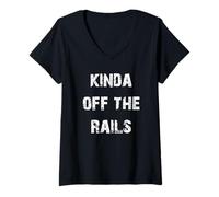 Womens Kinda Off The Rails V-Neck T-Shirt