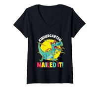 Women's Kindergarten Nailed It Graduation Class of 2021 V-Neck T-Shirt