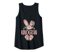 Womens KINDGRAN Cute Leopard Bunny Ears Floral Easter Tank Top