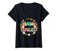 Women's Kindness Design Be The Reason Someone Smiles V-Neck T-Shirt