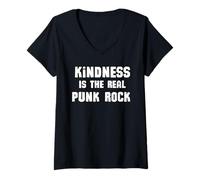 Womens Kindness is The Real Punk Rock, V-Neck T-Shirt