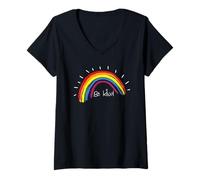 Womens Kindness Rainbow Positive Message - Be Kind V-Neck T-Shirt
