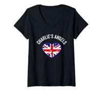 Womens King Charles Angels Retro Womens Group Coronation V-Neck T-Shirt