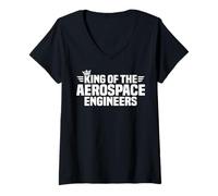 Womens King of The Aerospace Engineers V-Neck T-Shirt
