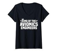 Women's King of the Avionics Engineers V-Neck T-Shirt