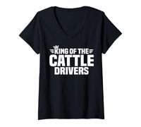 Womens King of The Cattle Drivers V-Neck T-Shirt