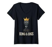 Women's King of The Cogs Manual Transmission Gear Shifter V-Neck T-Shirt