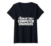Women's King of The Computer Engineers V-Neck T-Shirt