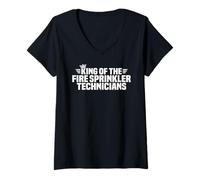 Women's King of the Fire Sprinkler Technicians V-Neck T-Shirt