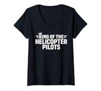 Women's King of the Helicopter Pilots V-Neck T-Shirt