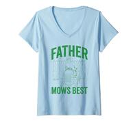 Womens King of the Hill Father Mows Best Hank Mowing Father's Day V-Neck T-Shirt