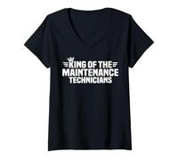 Womens King of The Maintenance Technicians V-Neck T-Shirt