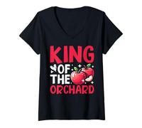 Womens King of The Orchard Apple V-Neck T-Shirt