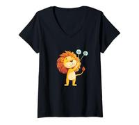 Womens King of the Wild Meets the Whisper of a Dandelion V-Neck T-Shirt