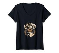 Women's Kingdom Mindset Christian Leadership V-Neck T-Shirt