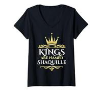 Womens Kings are Named Shaquille V-Neck T-Shirt