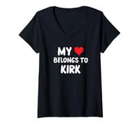 Womens Kirk - My Heart Belongs to Kirk - Love V-Neck T-Shirt
