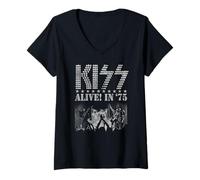 Womens KISS - Alive in 1975 Tour V-Neck T-Shirt