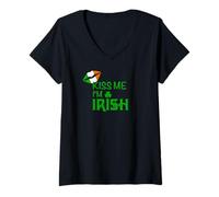 Women's KISS ME I’M Irish V-Neck T-Shirt