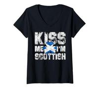 Womens Kiss Me I'm Scottish Shirt Great Saint Patricks Day Gift Tee V-Neck T-Shirt