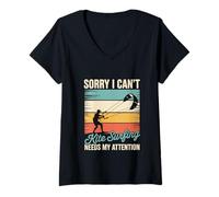 Women's Kite Surfing Design for Kiteboarders - Sorry I Cant V-Neck T-Shirt