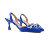 Women's Kitten Heel Sandals for Size 5 Petite - Versatile Pointed Toe High Heels for Bride Events, Corporate Meetings & Formal Galas,Blue,6 UK