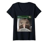 Women's Kiwi Bird There is Motion At Your Front Door Brainrot Silly V-Neck T-Shirt