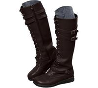 Women's Knee High Boots Square Toe Chunky Block Heel Comfortable Long Boots | Pull-On, Low Block Heel Long Riding Boots, Elastic Fall Winter Fashion Dress Tall Boots, Comfort Evening Bridal office Boots