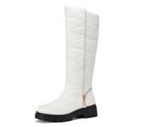 Women's Knee-High Boots Winter Knee Thigh High Snow Boot Square Toe Pull On Side Zipper Waterproof Platform Boots Fashion Warm Fur Lined Shoes