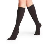 FALKE Women's Seidenglatt 40 DEN W Kh Semi-Opaque Plain 1 Pair Knee-High Socks, Black 3009, 5.5-8