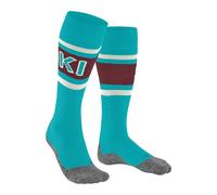 FALKE Women's SK2 Intermediate Wool W Kh Wool Functional Yarn Warm Thick 1 Pair Skiing Socks, Turquoise Peacock Blue 6536 Trend, 4-5