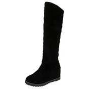Womens Knee High Tall Western Boots Suede, Womens Tall Cowboy Boots Suede, Cushioned Memory Foam Insole Booties, Vintage Retro Western Shoes for Nashville Travel, Casual Dating