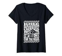 Women's Knee Replacement Warrior for Men and Women Bionic Recover V-Neck T-Shirt