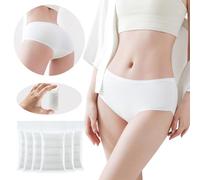 Women's Knickers Disposable Underwear for Travel Ladies Mid Waist Briefs White Emergency Panties Hotel Spa Hospital Stays （35pcs,S）