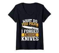 Women's Knife Blacksmith What Do You Mean I Forged Enough Knives V-Neck T-Shirt