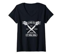 Women's Knife Making Humor Cut Heat Beat Quench Sharpen Workshop V-Neck T-Shirt