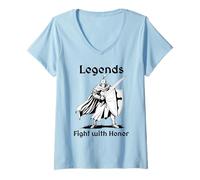 Womens Knight Legends Fighting with Honor V-Neck T-Shirt