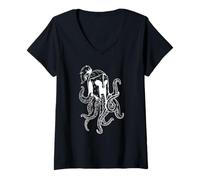 Women's Knight Octopus V-Neck T-Shirt
