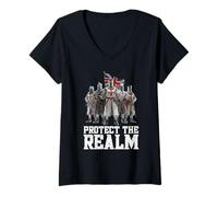 Womens Knights Templar Protect The Realm V-Neck T-Shirt
