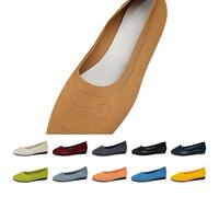 Women's Knit Ballet Flats Stretch Ballerina Shoes, Breathable Comfort Slip On, Round Toe Transitional Walk Shoes for All Seasons, 15 Green, 38