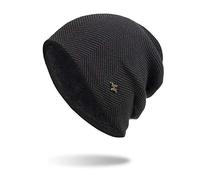 Women's Knit Hat Slouch Beanie Hat Classic Knit Warm Knit Earflap Hat Unisex Classic Knit Soft Cuffed Wooly Winter Gifts for Family and Friends 2024 Black