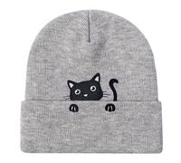 Women's Knit Hat Slouch Beanie Hat Winter Men Women Warm Knit Earflap Hat Stretchy Windproof Knit Unisex Thermal Hat 2024 Light Gray